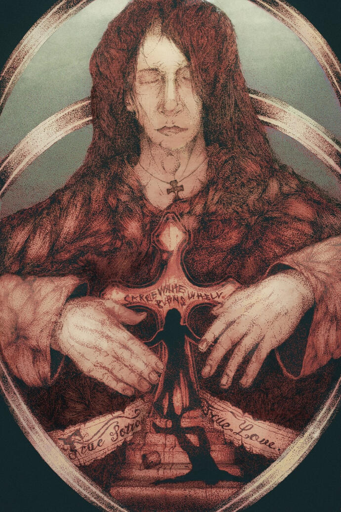 Full-Page Illustration for &quot;Carrie’s Legacy: Revisiting Stephen King’s Girl with a Frightening Power&quot; (2025) (Stippling)