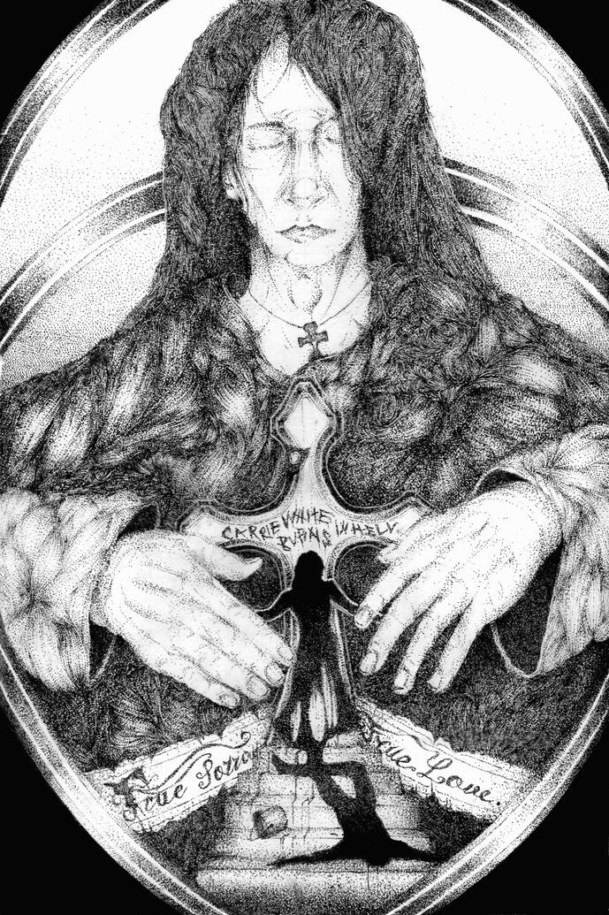 Full-Page Illustration for &quot;Carrie’s Legacy: Revisiting Stephen King’s Girl with a Frightening Power&quot; (2025) (Stippling, Uncolored)